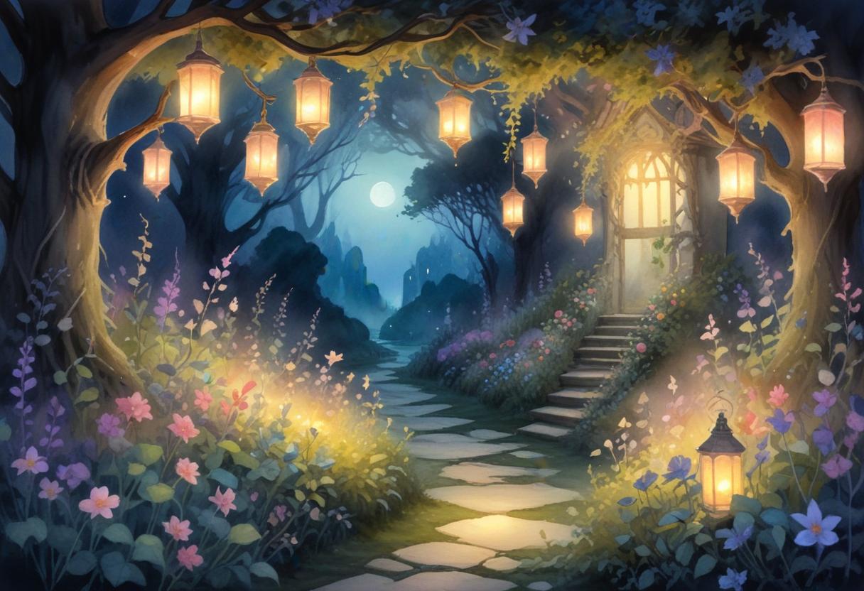 Artistic scene for a whimsical supernatural anthology