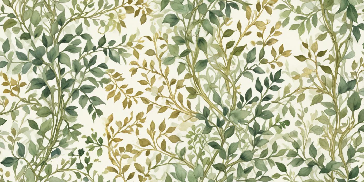 Soft watercolor vine pattern